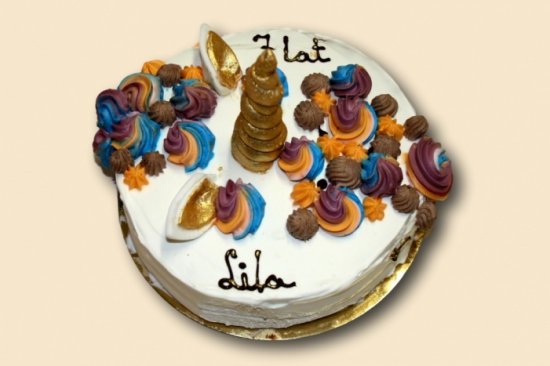 Tort specjalny "jednorożec" śmietanowy